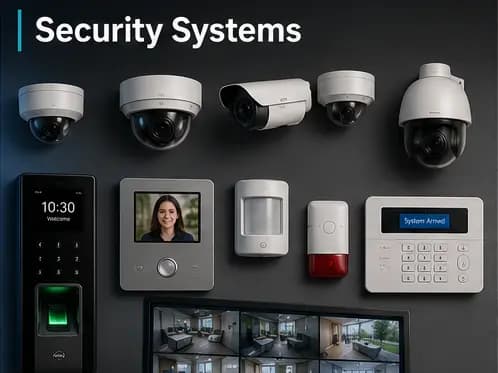 CCTV cameras, access control, biometric security, and smart surveillance solutions.